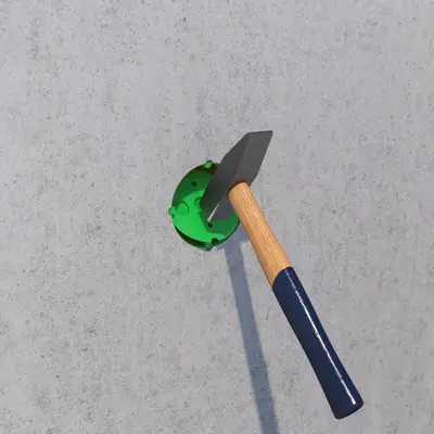 The simple opening with one blow of a hammer in the centre exposes the box opening and thus the exact installation opening according to DIN 49073.