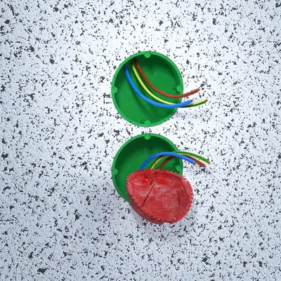 ...het signaaldeksel beschermt de binnenkant van de doos en de leidingen tegen vervuiling door pleistermateriaal. 