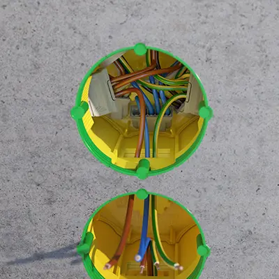 All B1 one-gang boxes offer generous installation space for the convenient accommodation of leads, connection terminals and installation accessories.
