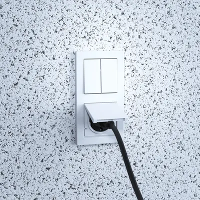 Inbouwvoorbeeld van een schakelaar-stopcontactcombinatie