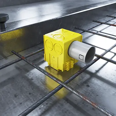 ...and using pressure, turn against the one-gang junction box until the feed-through is cut out.