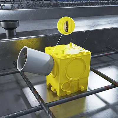 Insert the tip of the conduit connector in the marked position.