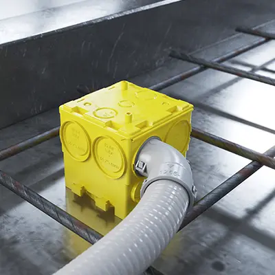 Insert the conduit in engaged conduit connector 60°.