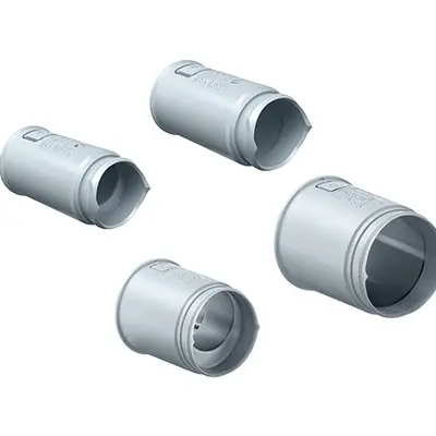 With built-in conduit lock designed especially for corrugated conduits as well as rigid conduits with a diameter of Ø 20/25/32/40 mm.