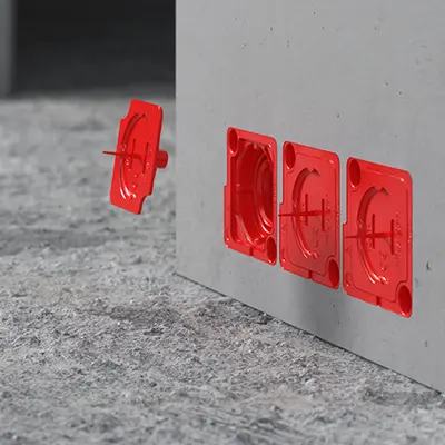 Couvercles de fermeture refermables - Protection contre le béton pendant le transport et lors de la mise en place de l'élément mural sur le chantier.