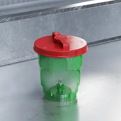 Diepe doos voor platenplafonds met behulp van systeem-hechtmagneet op de stalen tafel bevestigd.