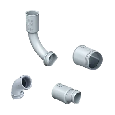 B² conduit connectors with integrated conduit lock for flexible as well as rigid conduits Ø 20/25/32/40 mm.
