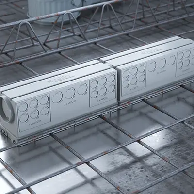 If required, several central transition casings can be lined up next to each other. 