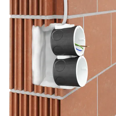 Pour une installation unilatérale (épaisseur de paroi résiduelle minimum ≤ 60 mm pour EI30) et directement opposée.