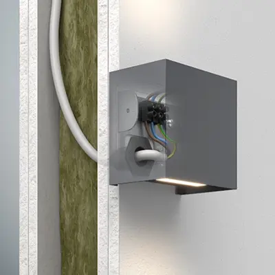 Presa a muro sicura fino a EI90 per il collegamento di accessori elettrici...