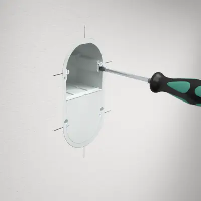 Fixer la boîte à l’aide de la technique FX⁴ éprouvée.