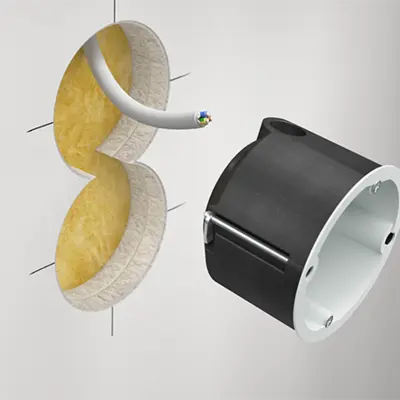 Fixation des boîtes au moyen de la technique de paroi creuse éprouvée et de la technique FX⁴.