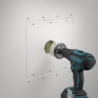 Créer une ouverture d’installation de Ø 74 mm.