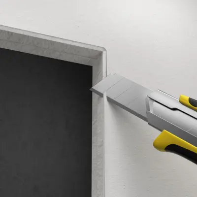 Chanfreiner l’arête circulaire pour le spatulage ultérieur.