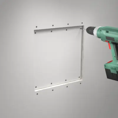 Insérer la découpe de la tôlerie (fig. 1) et la fixer au profilé CW.