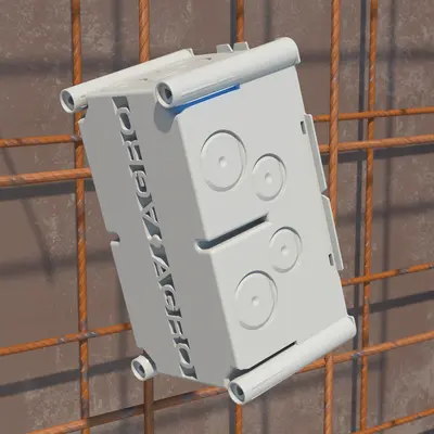 The nail channels of the AGRO inlet box also serve as connectors for the Prefix wing brackets to slide onto. 