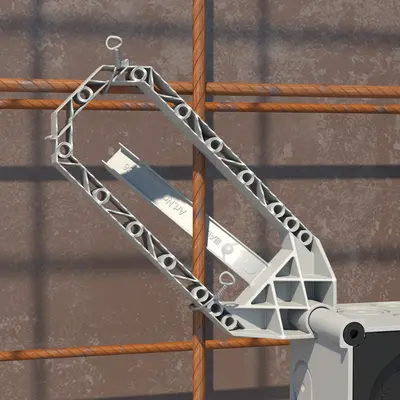 Tying with wire at every point where a wing bracket has contact with a rebar reduces the risk of the unit becoming displaced during concreting.
