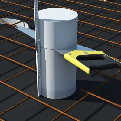 Adapter l’unité de coffrage à l’épaisseur du plafond en la coupant dans la longueur.