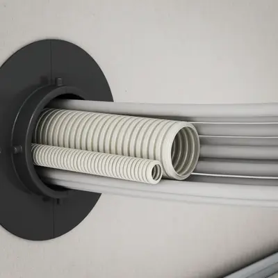 Occupazione completa da cavi fino a Ø 29 mm e di tubi fino a M63.