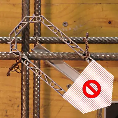 Bei der Prefix®- Montage sollte darauf geachtet werden, dass die Auflagefläche der Eisen ausserhalb der schraffierten Zone liegt.