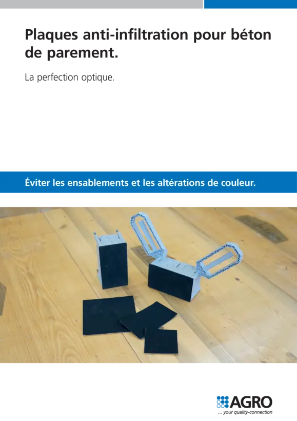 Plaques anti-infiltration pour béton de parement