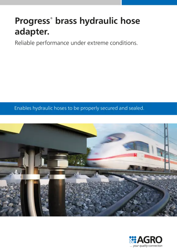 Progress® brass hydraulic hose adapter.