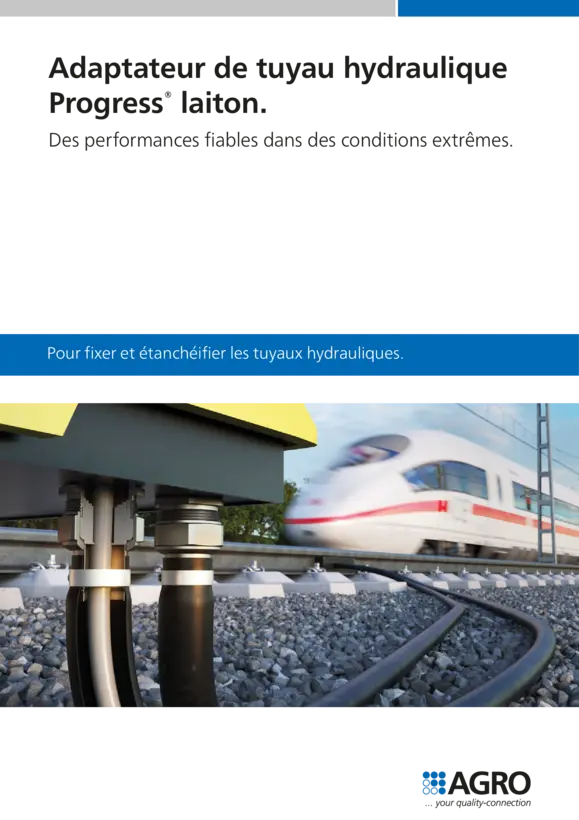 Adaptateur de tuyau hydraulique Progress® laiton.