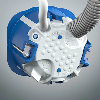 Easy cable and conduit entry with cable retention acc. to DIN EN 60670.