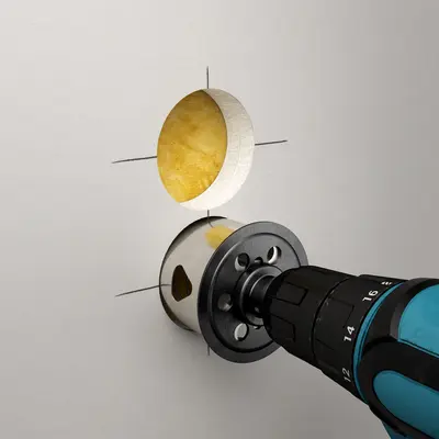 Make Ø 68 mm installation openings with countersinking by using a KAISER cutter (e. g. PROFI Art. No. 1081-10).