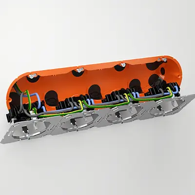 …allow, thanks to their large installation opening without a separator, the use of pre-wired installation accessories.