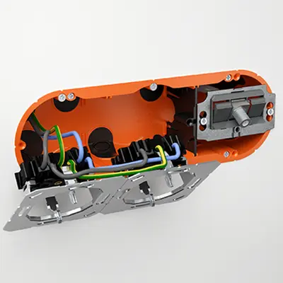 By inserting the separator, different voltage types can be installed in accordance with standards.