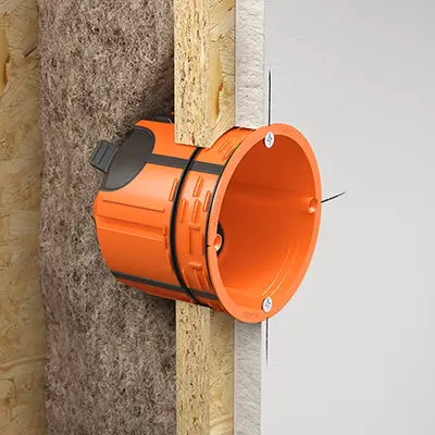 Wandaufbau OSB-Platte mit Gipskarton.