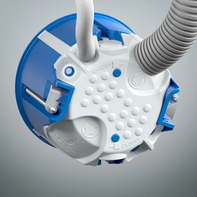 Easy cable and conduit entry with cable retention acc. to DIN EN 60670.