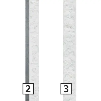 2 bleikaschierte Gipskartonplatte; 3 Gipskartonplatte