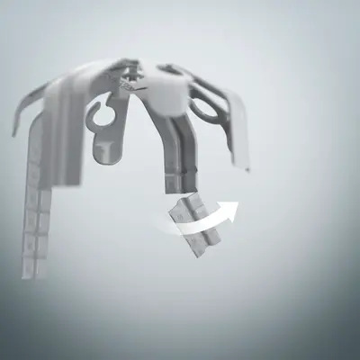 Setting the required height of 100 – 40 mm by breaking off the feet.