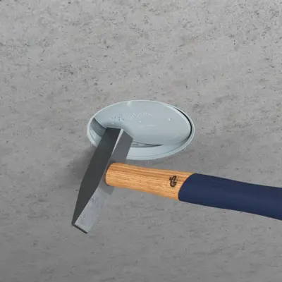 After formwork removal, the front part (e.g. item no. 1281-01) can be opened with a blow of the hammer.