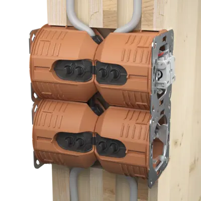 Voor direct tegenoverliggende inbouw in wanden vanaf 120 mm totale dikte.