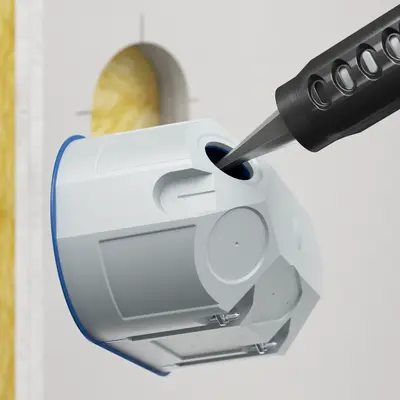 Create the appropriate line and pipe entries with the universal opening cutter (Art. No.: 1085-80).