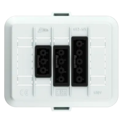 Front part AK2-W5 enables the assembly with up to 5 connectors with 3 to 5 poles.