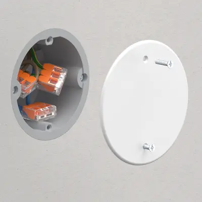 Einsatz der Strahlenschutzdose in der Wand.