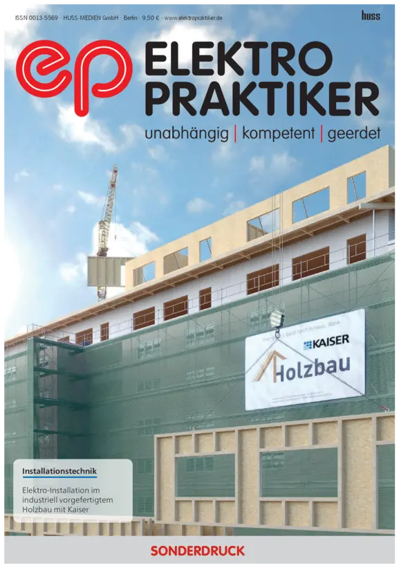 Electrical installation in industrially prefabricated timber construction