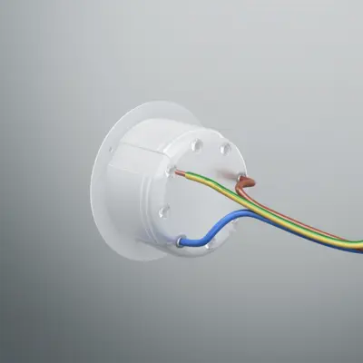 Les repères d'entrée pré-percés permettent la pénétration d'un câble avec raccordement sans outil jusqu'à 2,5 mm².