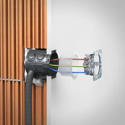 Fermeture ultérieure étanche à l'air de boîtes encastrées.