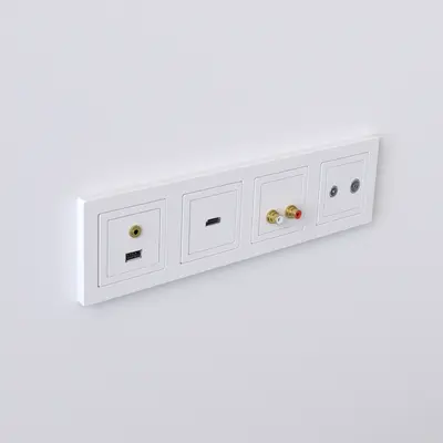 Cable reserves and connection plugs can easily be inserted into the box and are then concealed behind the installation accessories.