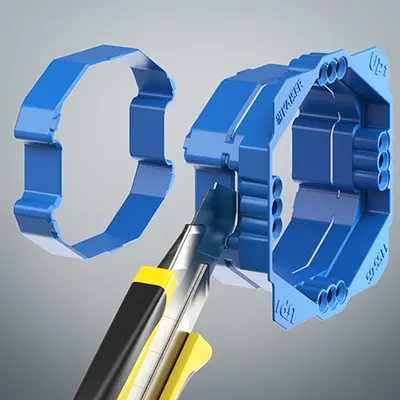 The plaster compensation frame can be shortened in segments if required.