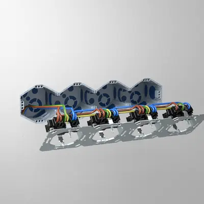 ...this makes it possible, for example, to insert the connecting cables of pre-wired accessories, such as sockets, quickly and easily without having to connect them in the boxes first.