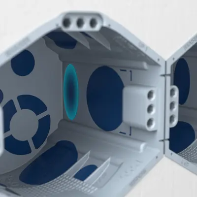 ...or by the fully insulated connection close to the base in the one-gang junction boxes,...