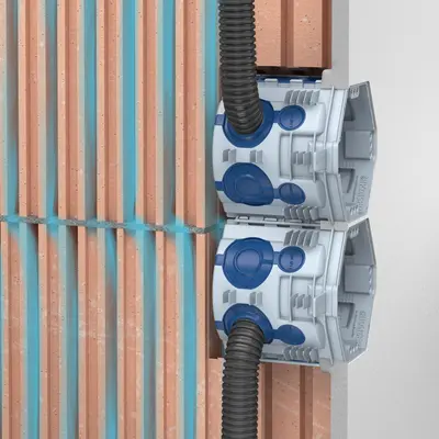 Vertical draughts occur in hollow chamber blocks. The UP¹ boxes with ECON® technology prevent air exchange.