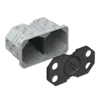 - Compatible with Feller SNAPFIX®
- with separation walls
- and stabilisation cover
- For device screws Ø 3 mm
- Max. tightening torque 0.5 Nm