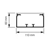- Cover included.
- Included per length: 4 cable holders.
- Accommodates TW60 divider (AT2368 or AT2369).
- Pre-punched holes in bottom.